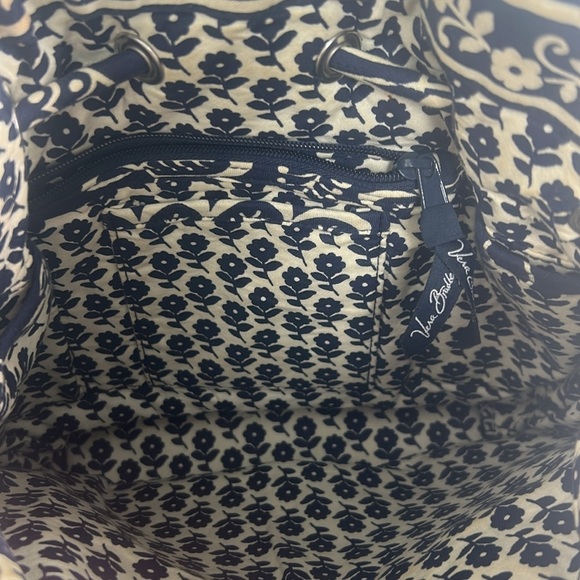 Vera Bradley Emma Bag Twirly Bird Blue White Bucket Drawstring Crossbody Tote - Picture 13 of 14